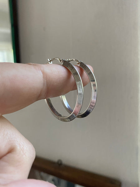 Vintage Beveled Edge Hoop Earrings