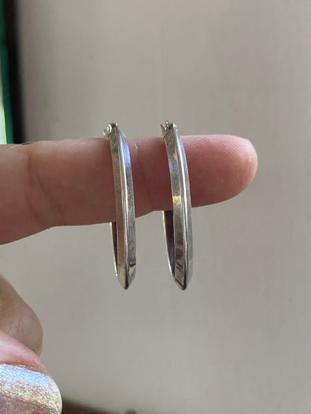 Vintage Beveled Edge Hoop Earrings