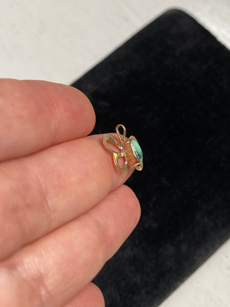 OOAK 14k Variscite Butterfly Charm