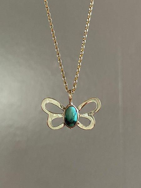 OOAK 14k Variscite Butterfly Charm