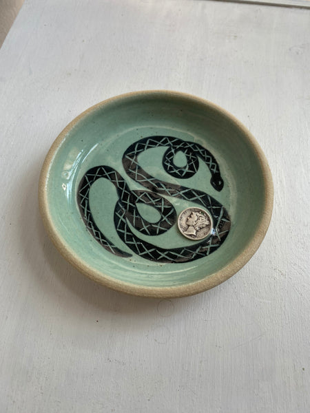 Snake Trinket Dish Blue