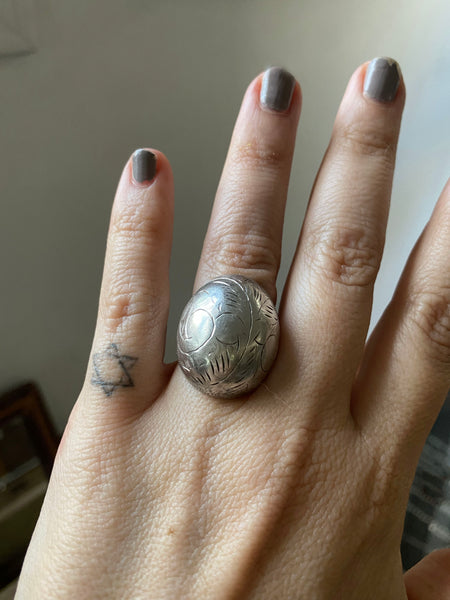 Vintage Sterling Silver Statement Bubble Ring Sz 5.5