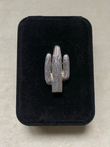 Vintage Sterling Silver Puffy Saguaro Pin