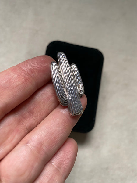 Vintage Sterling Silver Puffy Saguaro Pin