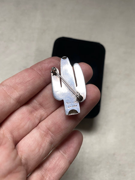 Vintage Sterling Silver Puffy Saguaro Pin