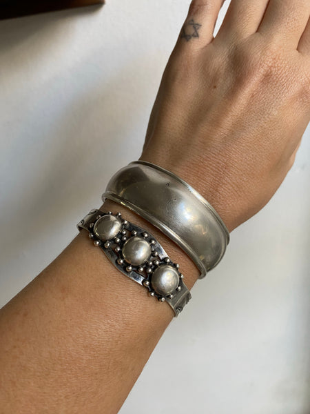 Vintage Sterling Everyday Dots Cuff Bracelet