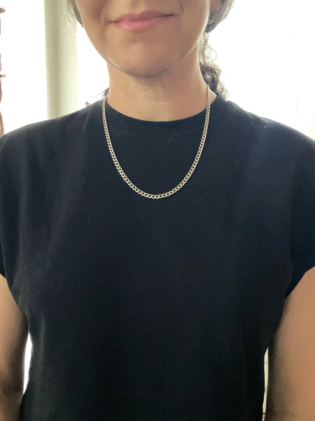 Vintage Italian Sterling Silver Everyday Curb Chain