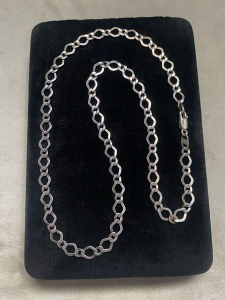 Vintage Sterling Silver Diamond Long+Short Chain