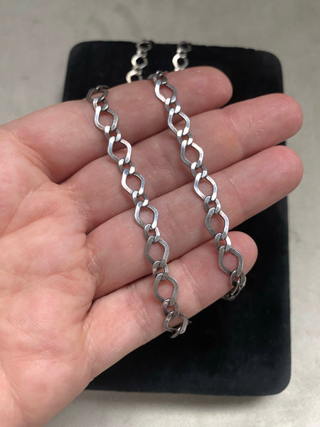 Vintage Sterling Silver Diamond Long+Short Chain