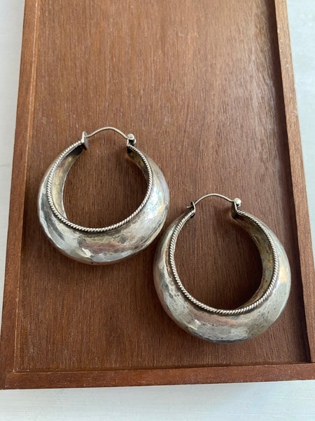 Vintage XL Domed Statement Hoops