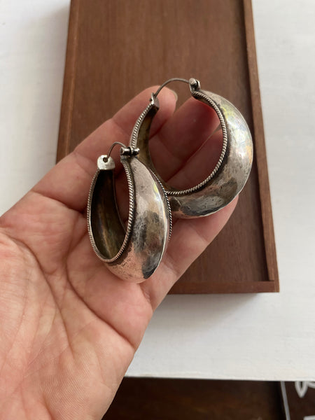 Vintage XL Domed Statement Hoops