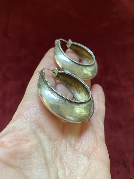 Vintage XL Domed Statement Hoops