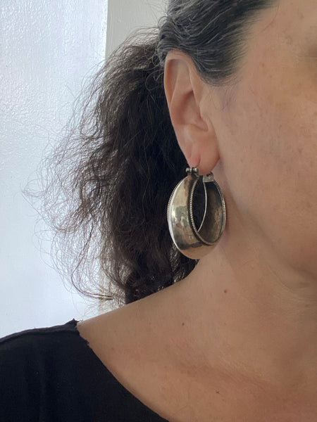 Vintage XL Domed Statement Hoops