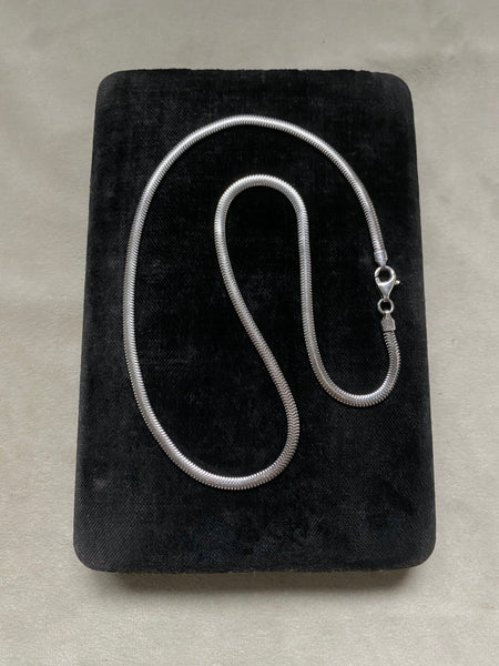 Vintage Italian Sterling Flat Snake Chain