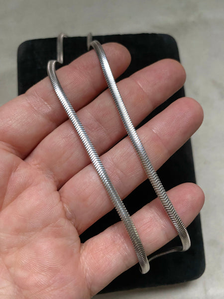 Vintage Italian Sterling Flat Snake Chain