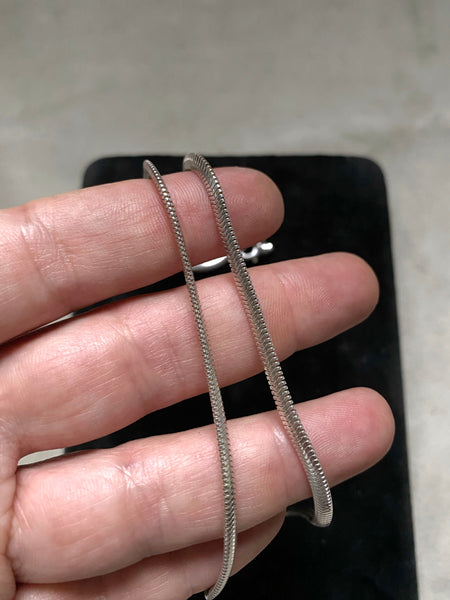 Vintage Italian Sterling Flat Snake Chain