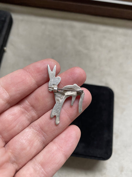 Vintage Sterling Silver Gazelle Pin