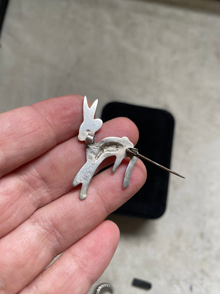 Vintage Sterling Silver Gazelle Pin