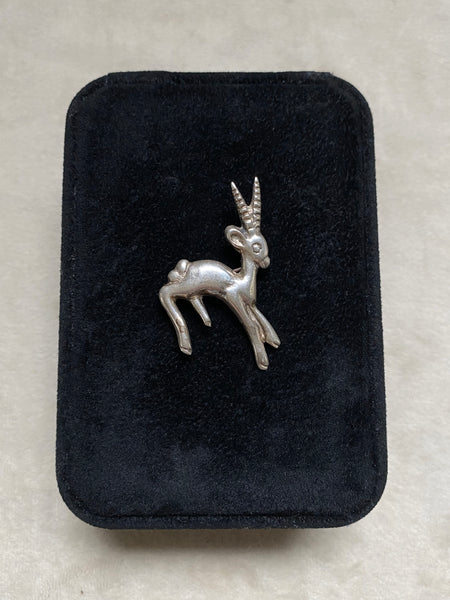 Vintage Sterling Silver Gazelle Pin