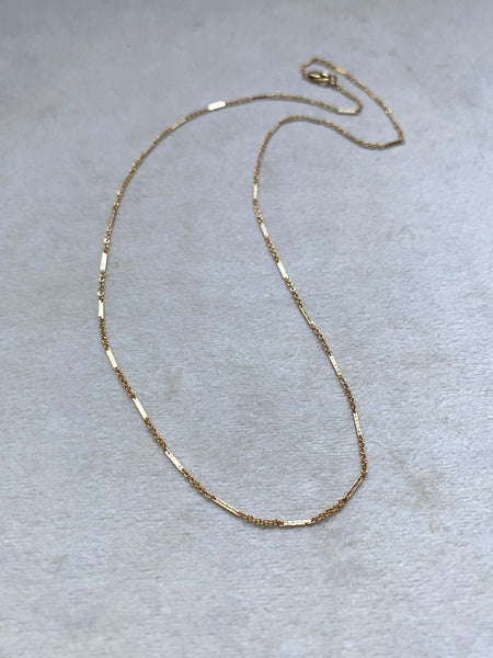 Custom Length Gold Filled Cable + Bar Chain