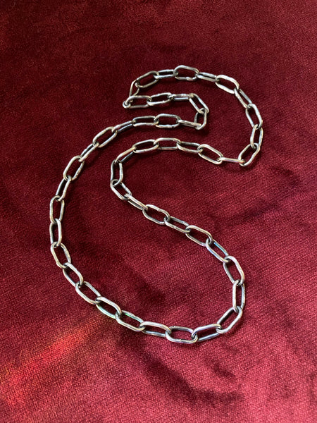 22" Vintage Sterling Heavy Handmade Links Necklace