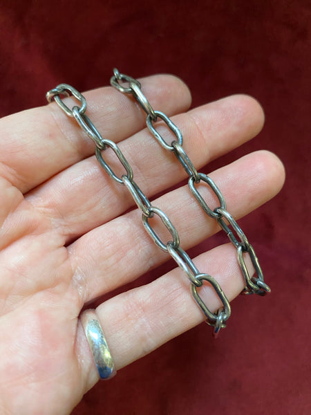 22" Vintage Sterling Heavy Handmade Links Necklace