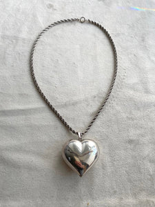 Vintage XL Puffy Heart Necklace