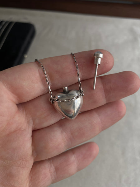 Moonstone Chained-Heart Bottle Necklace