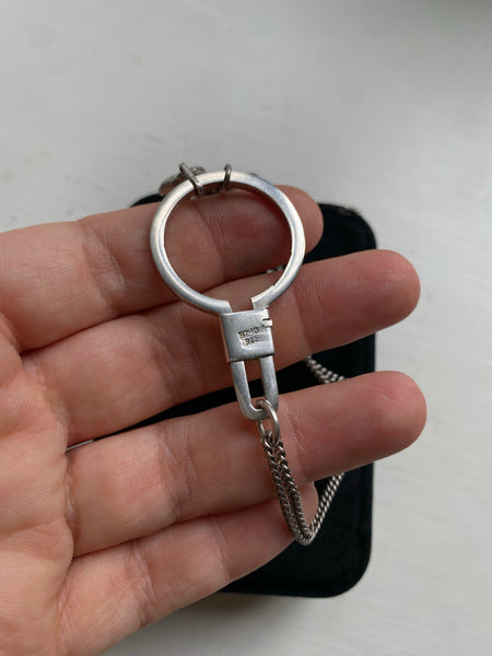 Vintage Sterling Collector Charm + Holder Necklace