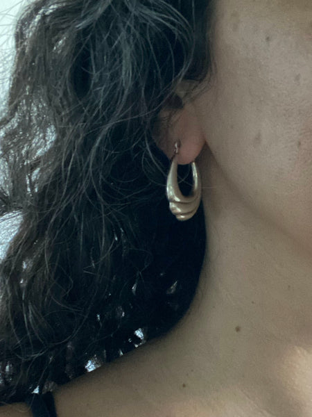 Vintage Sterling Flow Hoops