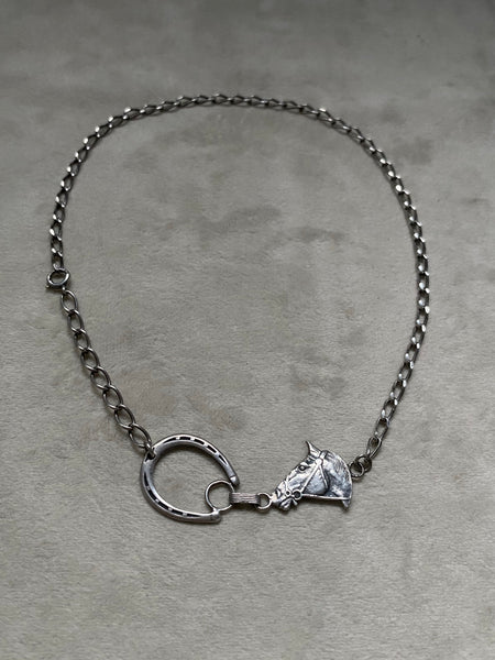 Vintage Sterling Horse Bit Choker Chain