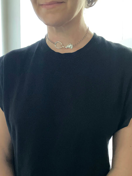 Vintage Sterling Horse Bit Choker Chain