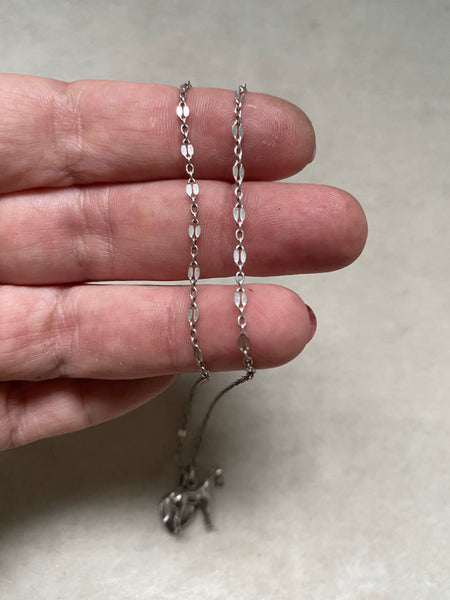 OOAK Vintage Sterling Silver Horsie Charm Necklace