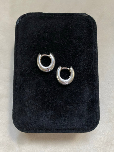 Vintage Sterling Silver Huggie Hoops