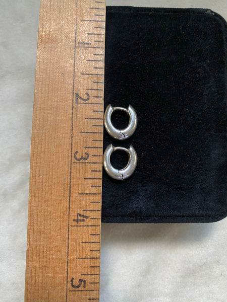 Vintage Sterling Silver Huggie Hoops