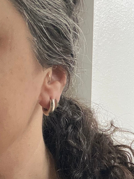 Vintage Sterling Silver Huggie Hoops