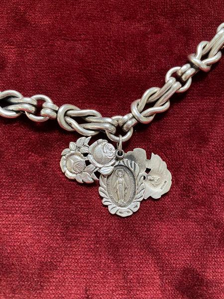 Vintage Taxco Sterling Heavy Hand-Forged Knotted Links Bracelet
