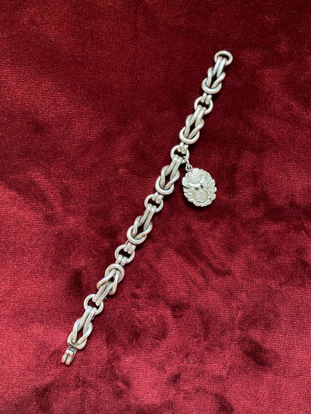 Vintage Taxco Sterling Heavy Hand-Forged Knotted Links Bracelet