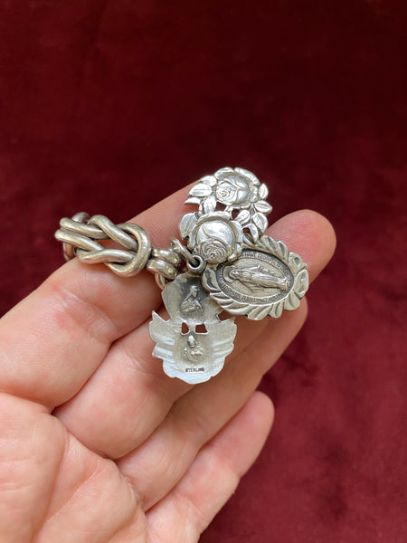 Vintage Taxco Sterling Heavy Hand-Forged Knotted Links Bracelet