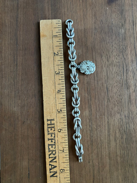 Vintage Taxco Los Castillo Heavy Hand-Forged Knotted Sterling Links Bracelet