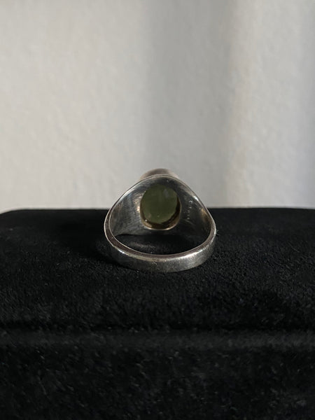 Vintage Sterling Labradorite Signet Ring Sz 10