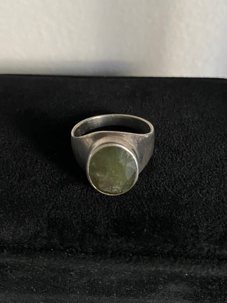 Vintage Sterling Labradorite Signet Ring Sz 10