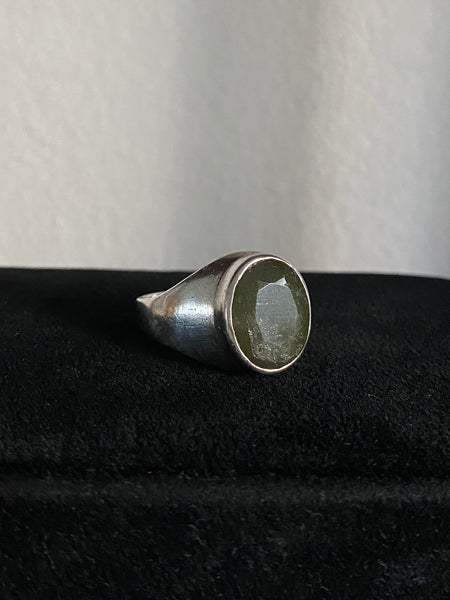 Vintage Sterling Labradorite Signet Ring Sz 10