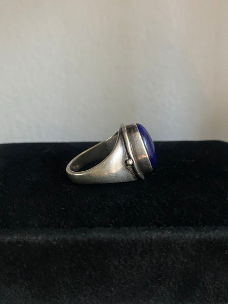 Vintage Sterling Perfect Lapis Ring sz 5 3/4