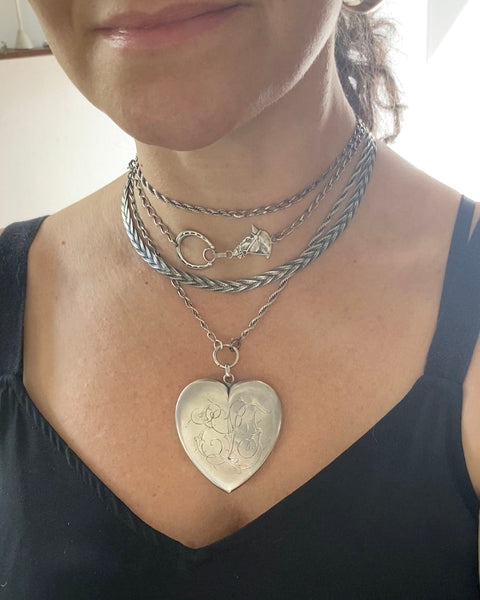Vintage Sterling Horse Bit Choker Chain