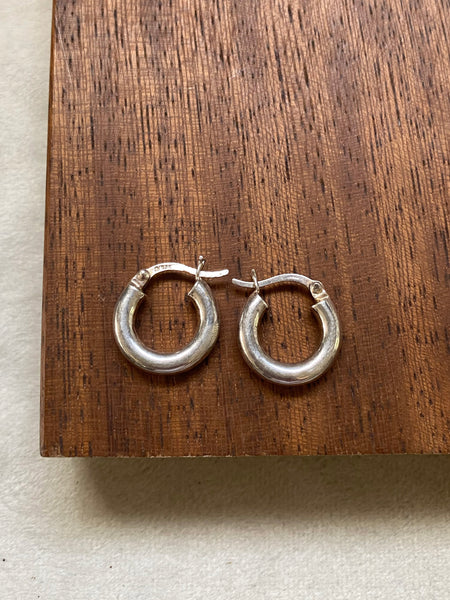 Vintage Small Thick Hoop Earring