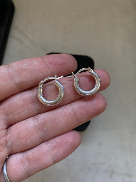 Vintage Small Thick Hoop Earring