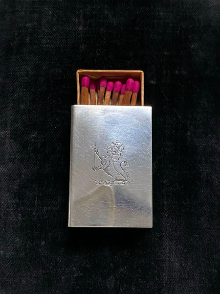 Vintage Sterling Silver Lion Matchbox Cover