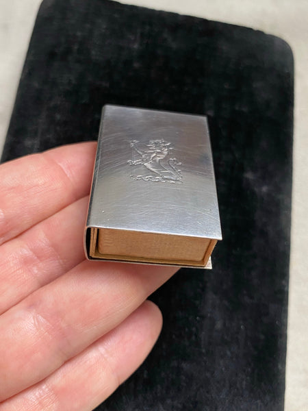 Vintage Sterling Silver Lion Matchbox Cover