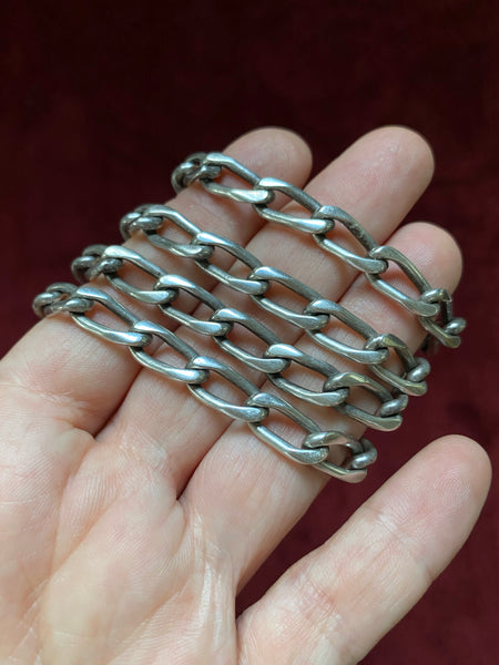 26" Vintage Mexican Sterling Chunky Elongated Curb Chain (SO GOOD)